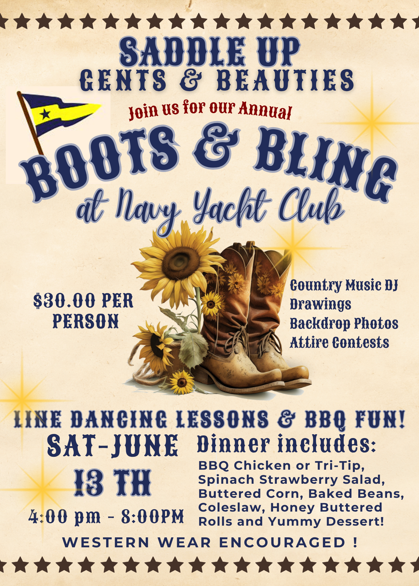 6/13/2026 Boots & Bling BBQ Hoedown!