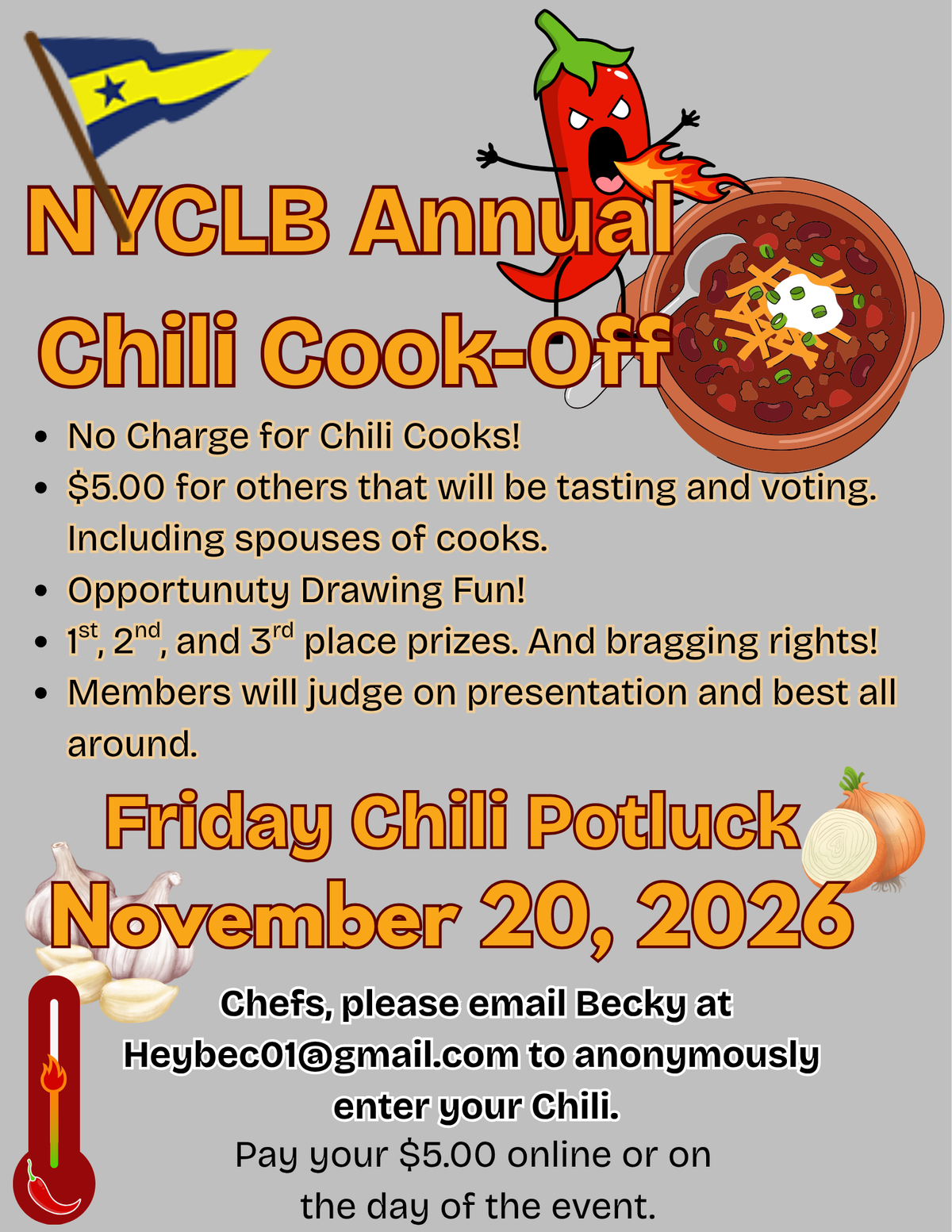11/20/2026 Chili Cook-Off Potluck Contest