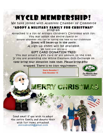 NYCLB 2023 Adopt A Military Family for Christmas